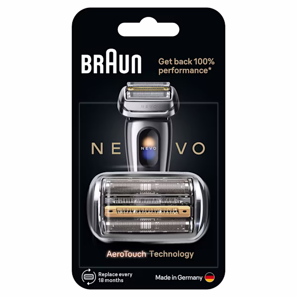 Testina di ricambio per rasoio Braun NEVO-S nella confezione originale, ripristina il 100% delle prestazioni, prodotto in Germania. Testina di ricambio per rasoio Braun NEVO-S nella confezione originale, ripristina il 100% delle prestazioni, prodotto in Germania.