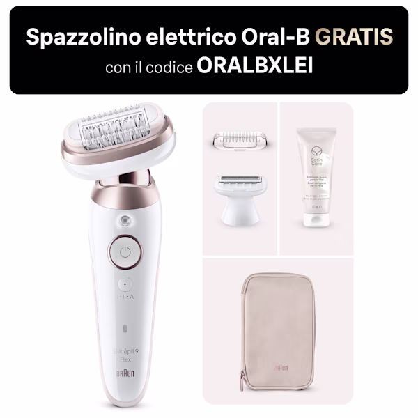 Kit Epilatore Braun Silk·épil 9 Flex 9-030 con Satin Care Scrub Levigante