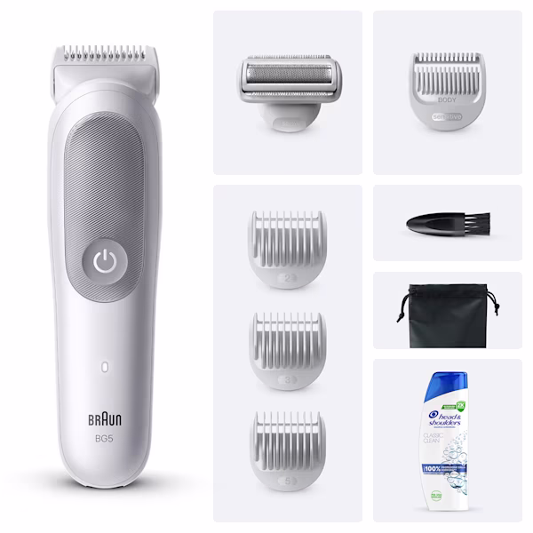 Braun Kit Rifinitore Corpo Series 5 BG5555 con Head & Shoulders Classic Clean Shampoo Antiforfora 250ml Braun Kit Rifinitore Corpo Series 5 BG5555 con Head & Shoulders Classic Clean Shampoo Antiforfora 250ml