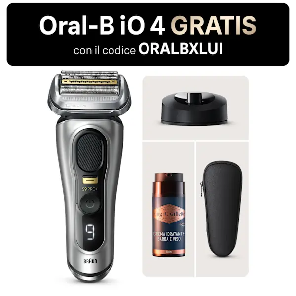 Rasoio elettrico Braun Series 9 Pro+ 9515s e Crema idratante per viso e barba King C. Gillette