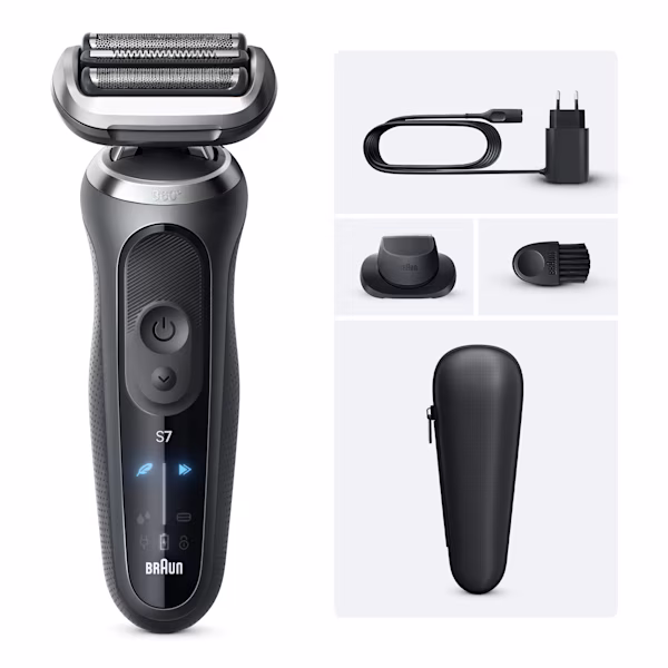 Immagine del rasoio Series 7 G1200s con un accessorio rifinitore di precisione. Immagine del rasoio Series 7 G1200s con un accessorio rifinitore di precisione.