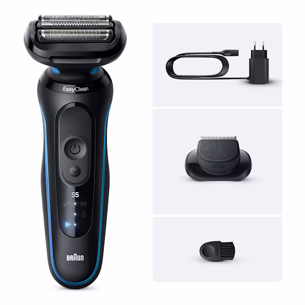 Immagine del rasoio Series 5 B1200si con un accessorio rifinitore di precisione. Immagine del rasoio Series 5 B1200si con un accessorio rifinitore di precisione.