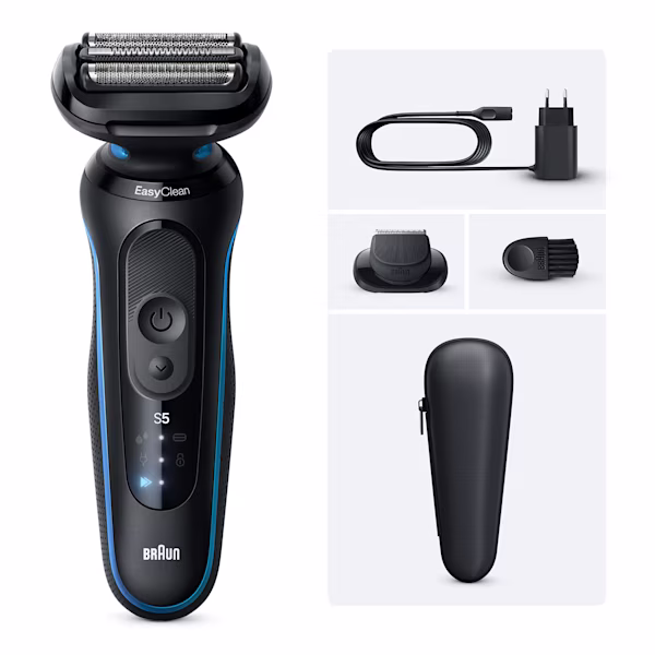 Immagine del rasoio Series 5 B1200si con un accessorio rifinitore di precisione.
