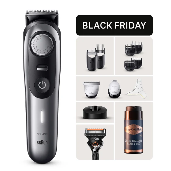 Bundle Braun: Regolabarba Elettrico Professionale BT9440 e  Detergente Barba e Viso King C. Gillette