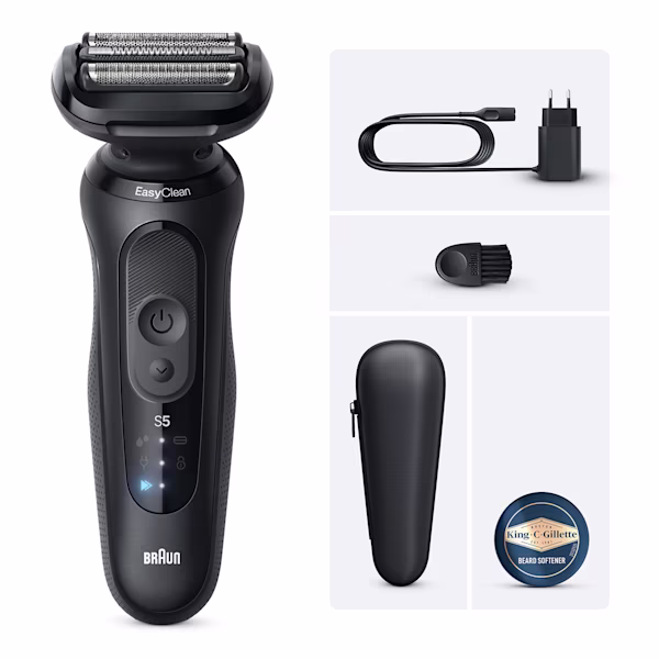 Braun Kit Rasoio Elettrico Series 5 52-N1000si con balsamo da barba King C. Gillette Braun Kit Rasoio Elettrico Series 5 52-N1000si con balsamo da barba King C. Gillette