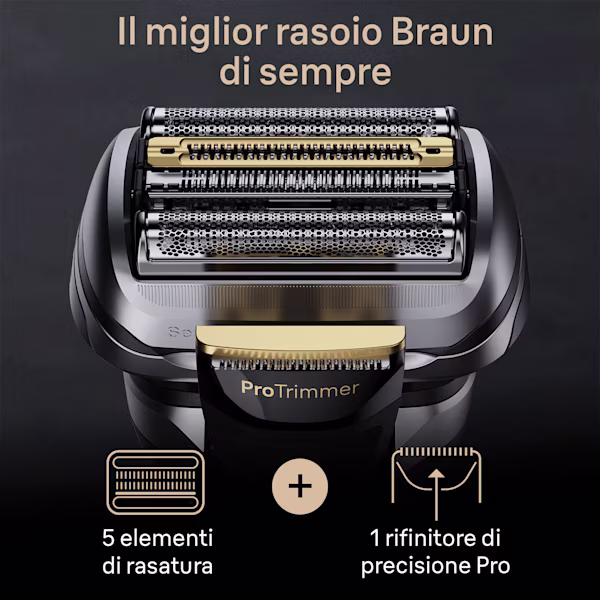 Primo piano della testina del rasoio con didascalie Primo piano della testina del rasoio con didascalie