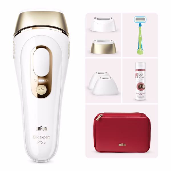 Braun Kit Epilatore a Luce Pulsata Silk-expert Pro 5 PL5382 con Gel Satin Care Karité Braun Kit Epilatore a Luce Pulsata Silk-expert Pro 5 PL5382 con Gel Satin Care Karité