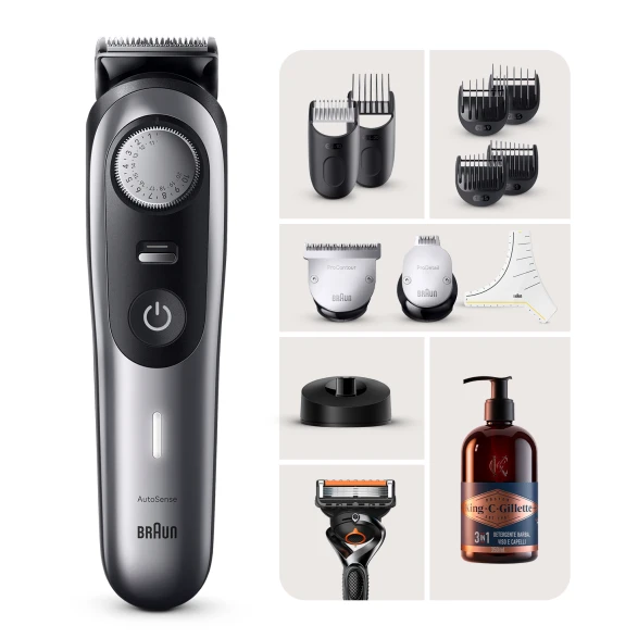 Bundle Braun: Regolabarba Elettrico Professionale BT9440 e  Detergente Barba e Viso King C. Gillette