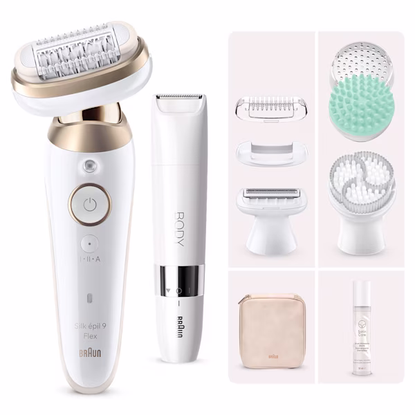 Braun Kit Epilatore Silk·épil 9 SkinSpa Flex 9-481 3D con siero Idratante Satin Care