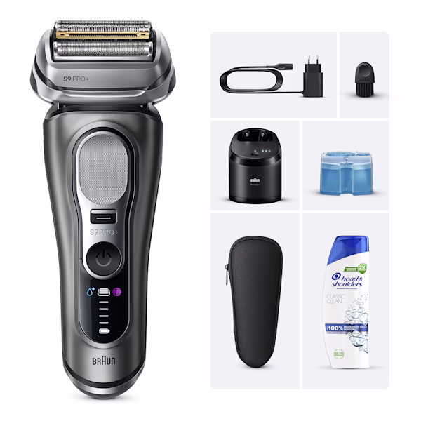 Braun Kit Rasoio Elettrico Series 9 Pro+ con Head & Shoulders Classic Clean 2in1 Shampoo e Balsamo
