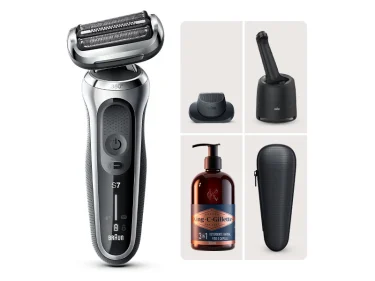 Rasoio elettrico Braun Series 7 71-S7200cc e Detergente King C. Gillette per viso e barba 350ml