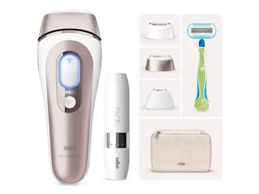 Braun Skin i·expert Epilatore a Luce Pulsata, Epilazione A Casa, App Gratuita, Custodia, Mini Depilatore per il Viso, 3 Testine, PL7249