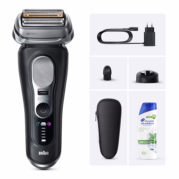 Braun Kit Rasoio Elettrico Series 9 Pro+ con Head & Shoulders Classic Clean Shampoo Antiforfora