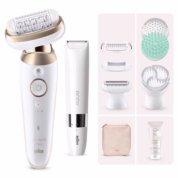 Kit Epilatore Braun Silk·épil 9 SkinSpa Flex 9-481 3D con Satin Care Scrub Levigante Kit Epilatore Braun Silk·épil 9 SkinSpa Flex 9-481 3D con Satin Care Scrub Levigante