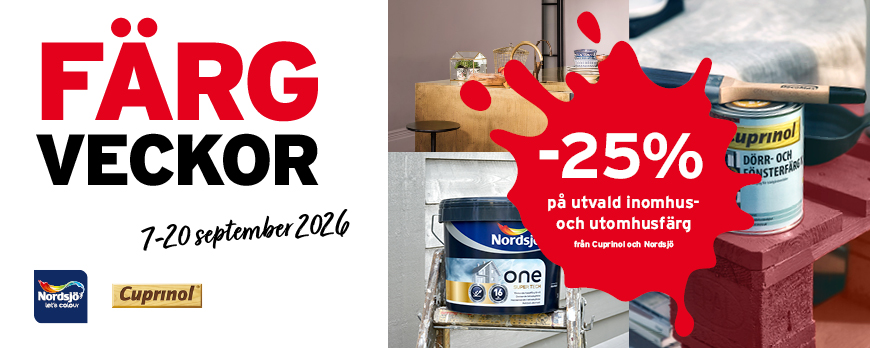 Färgveckor upp till 25%