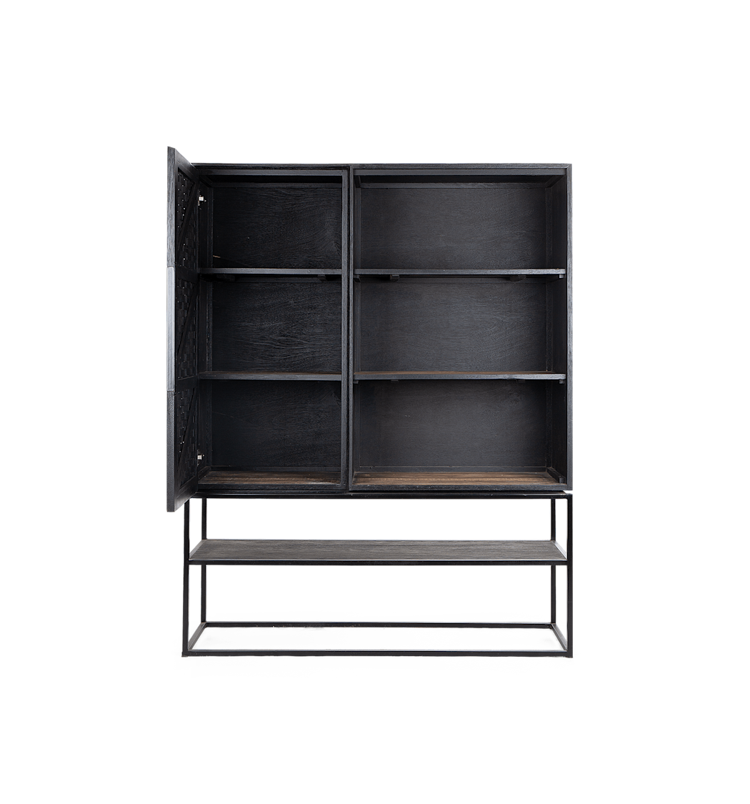 Karma Charcoal Cabinet 1 Door 3 Shelves 1 Open Rack