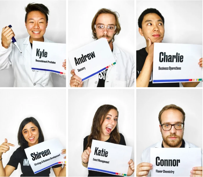 Impossible Foods Interns Holding Name Tags sustainable issue 
