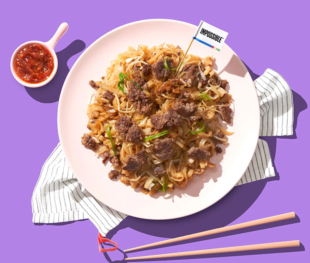 Try this Impossible™ Stir Fried Noodles Recipe made with Impossible™ Burger.
