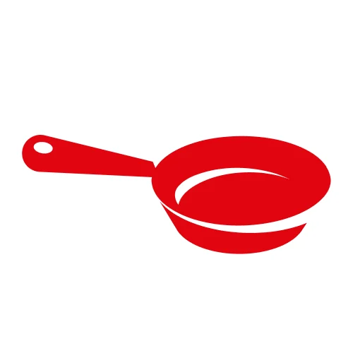 How to cook pan fry icon in the Impossible rare red brand color
