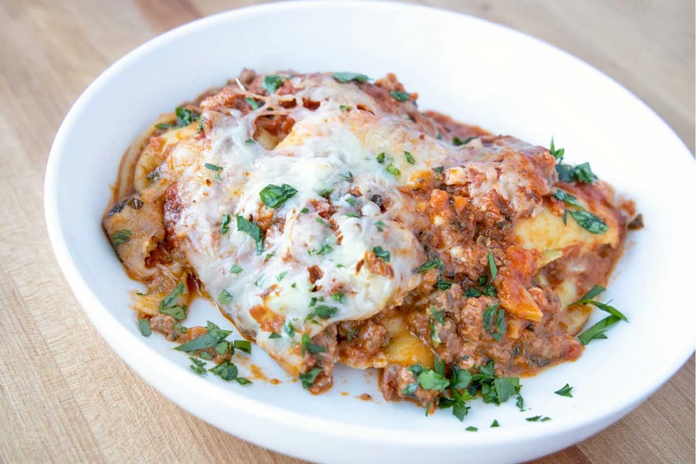 Try this Impossible™ Ravioli Lasagna Bolognese made with Impossible™ Burger