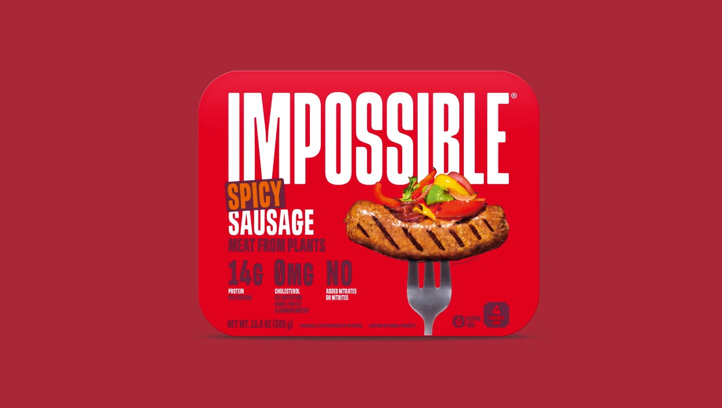 Front of pack image of Impossible Spicy Sausage links