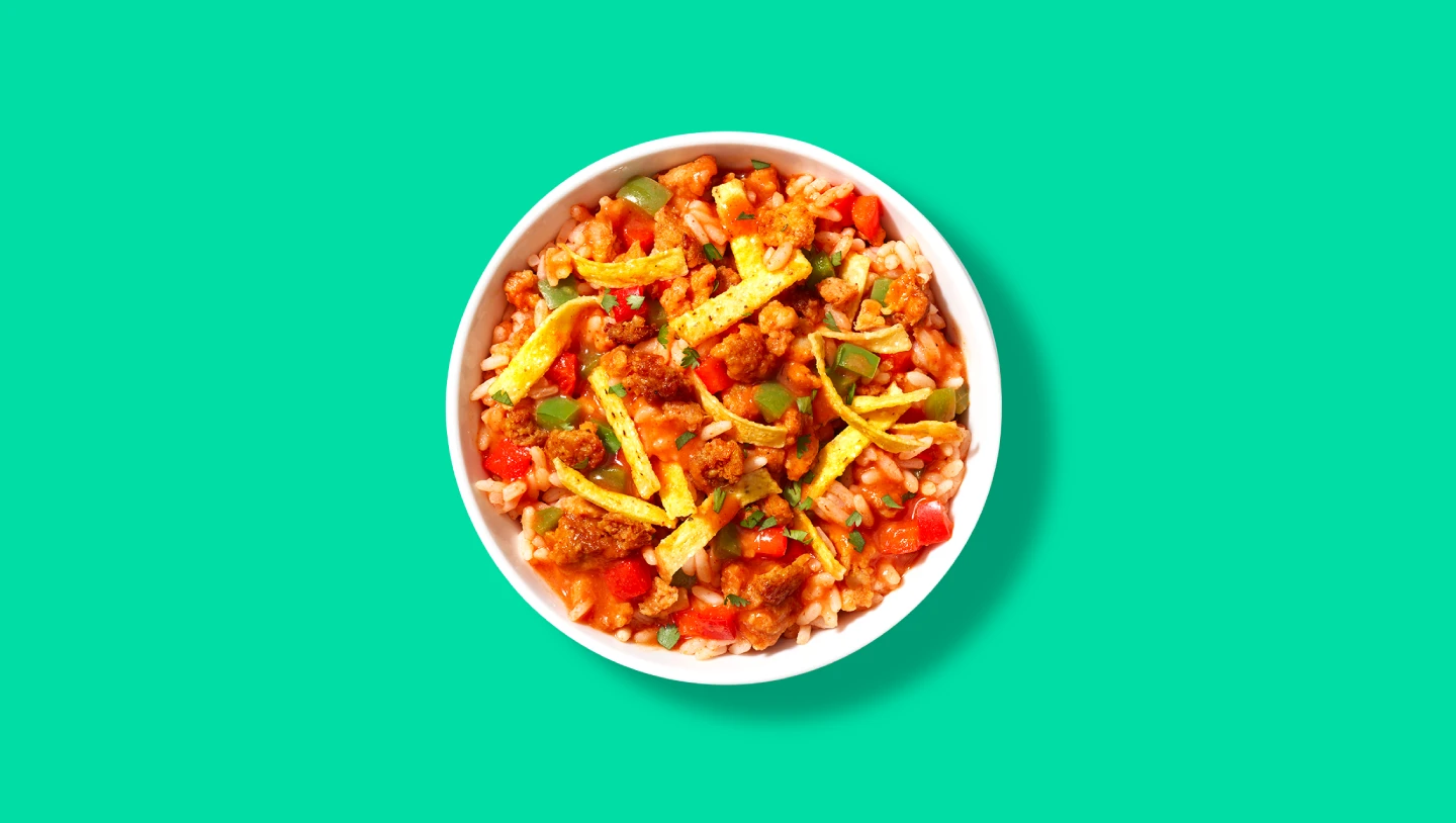 Spicy Enchilada Bowl with Impossible Chicken™ Made From Plants