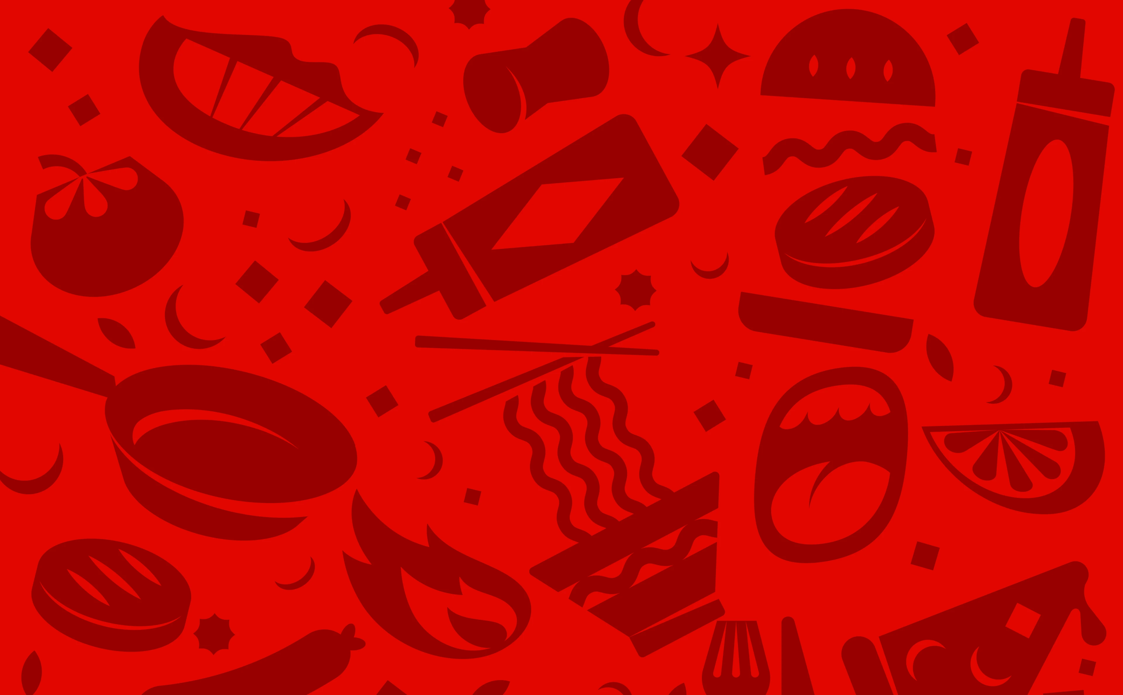 Red pattern design of the Impossible brand assets