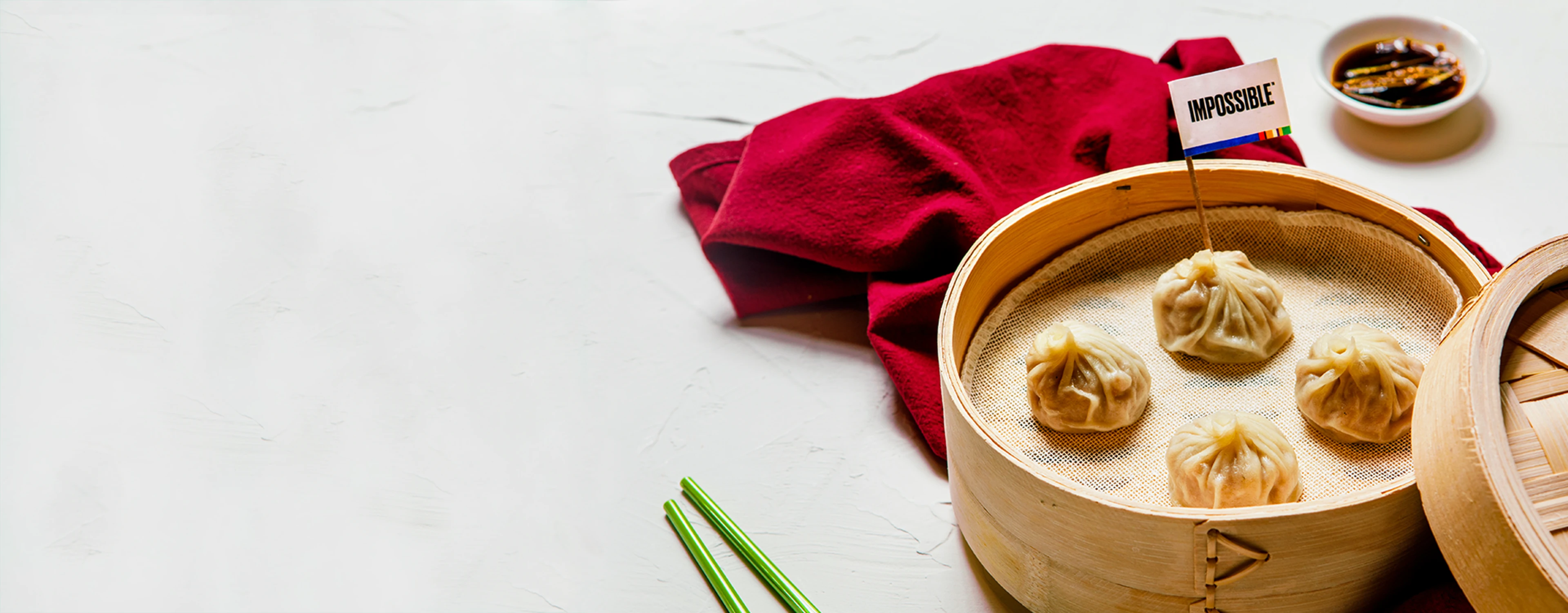 Image of dumplings made from Impossible Pork Made From Plants