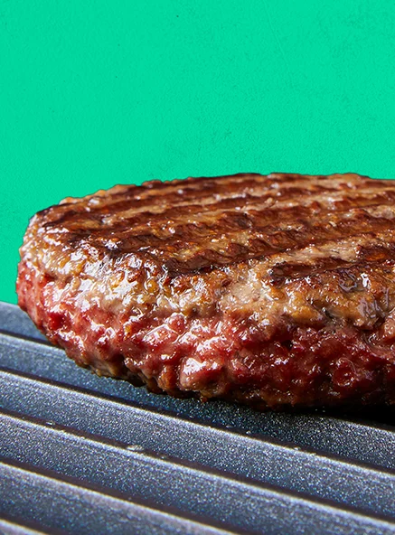 Impossible Burger Cooking on Grill Application Card