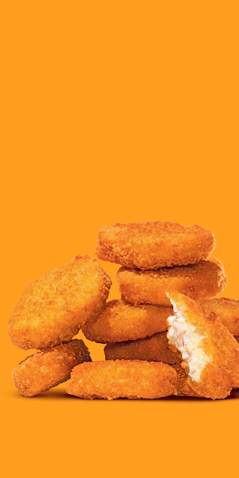 Impossible Chicken Nuggets on an orange background
