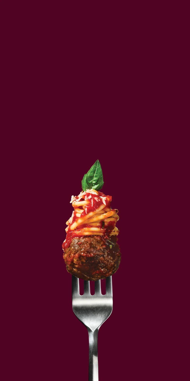 Impossible Meatball on a fork