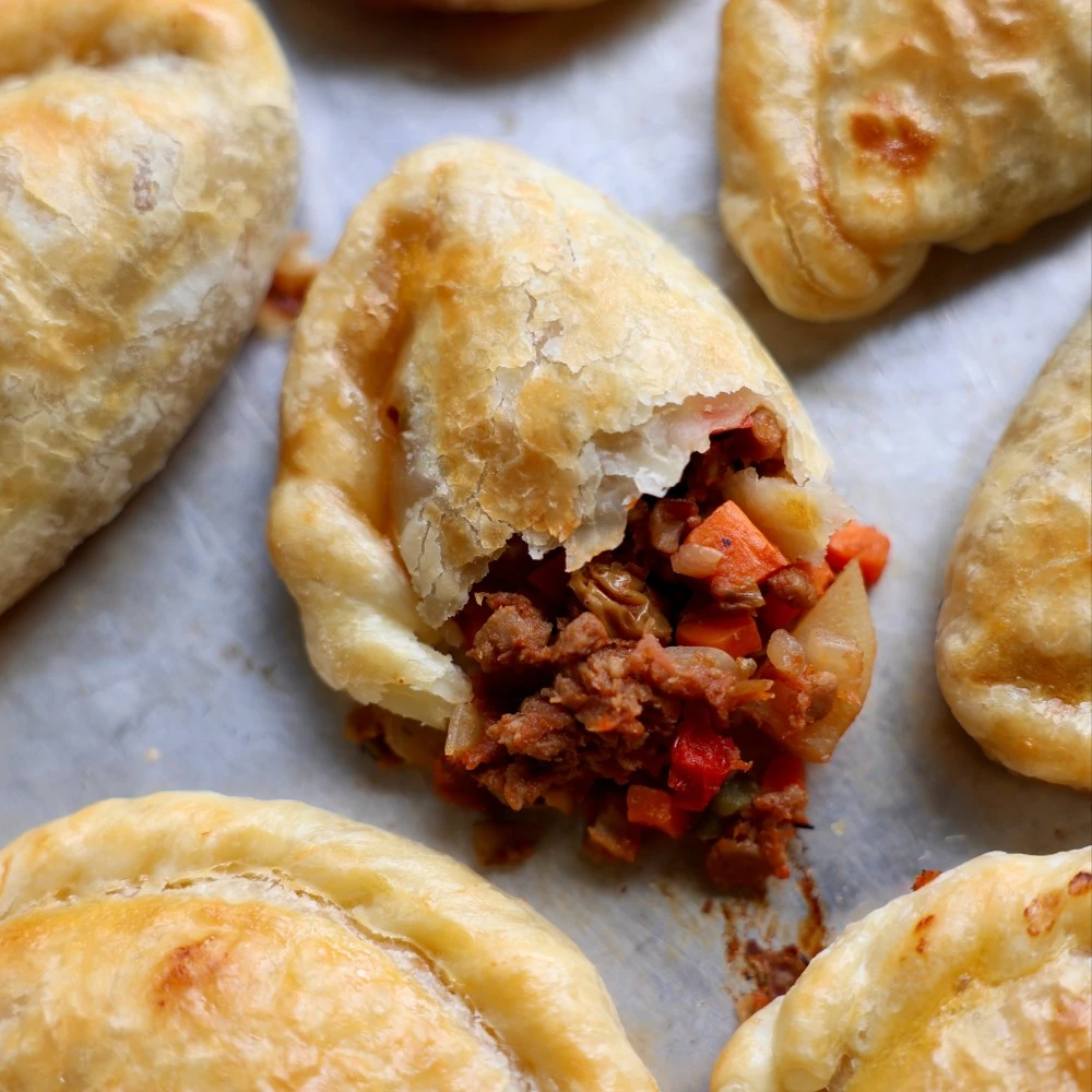 Impossible Empanadas, stuffed with Impossible ground beef made from plants. 