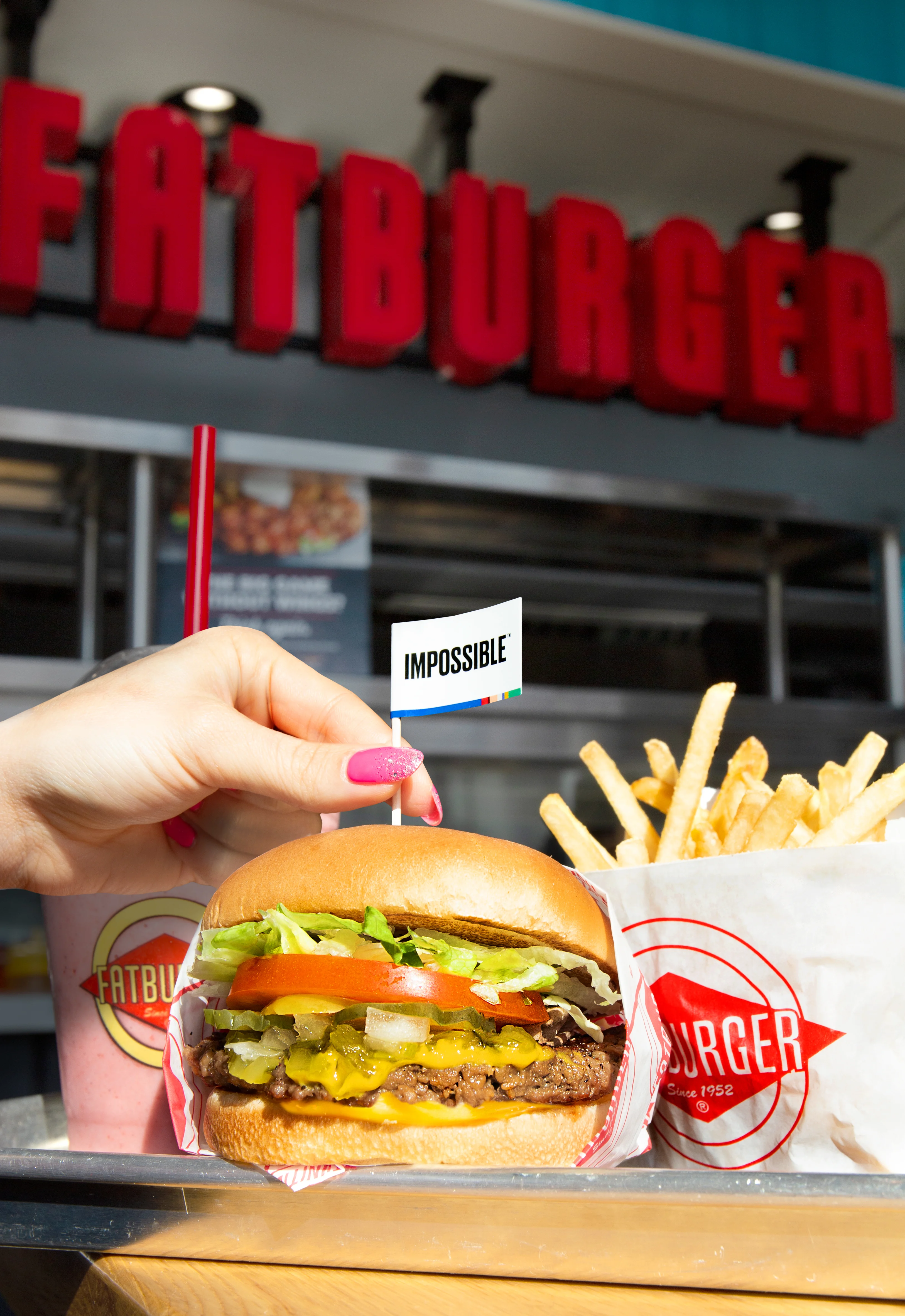 Image of an Impossible Burger made by Fatburger