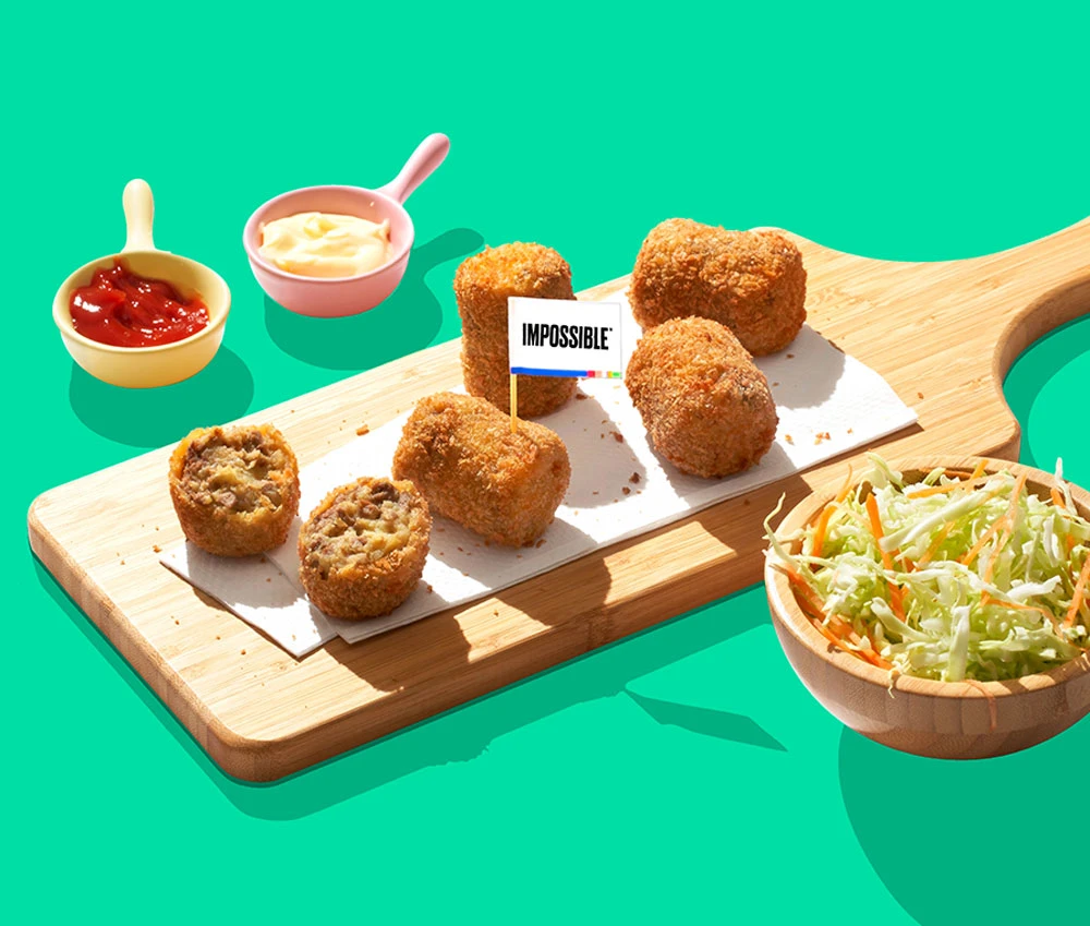  Impossible™ Japanese Potato Croquettes Recipe made with Impossible™ Burger.