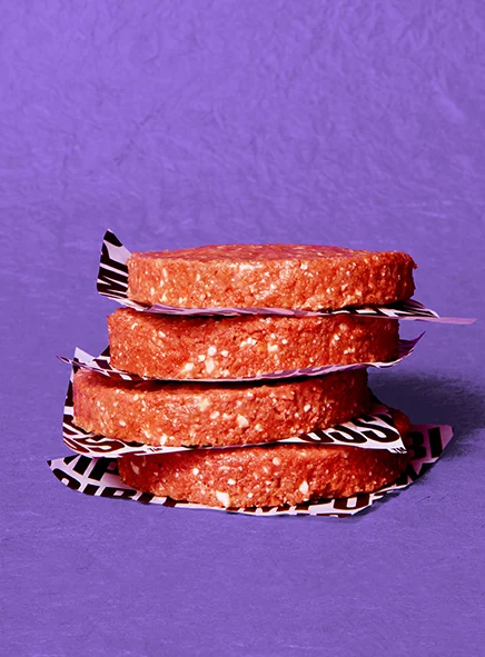 impossible foods Impossible Burger 1/3 lb patties on purple background