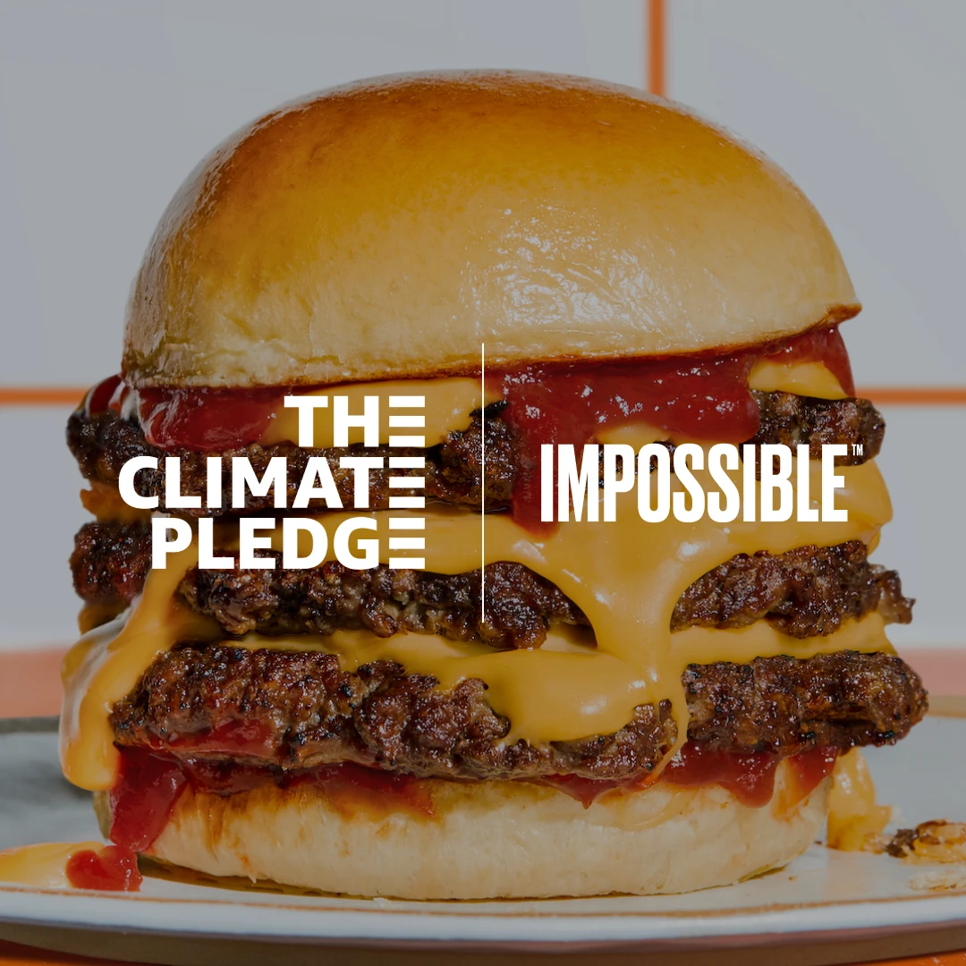 Climate Pledge x Impossible Foods Logos