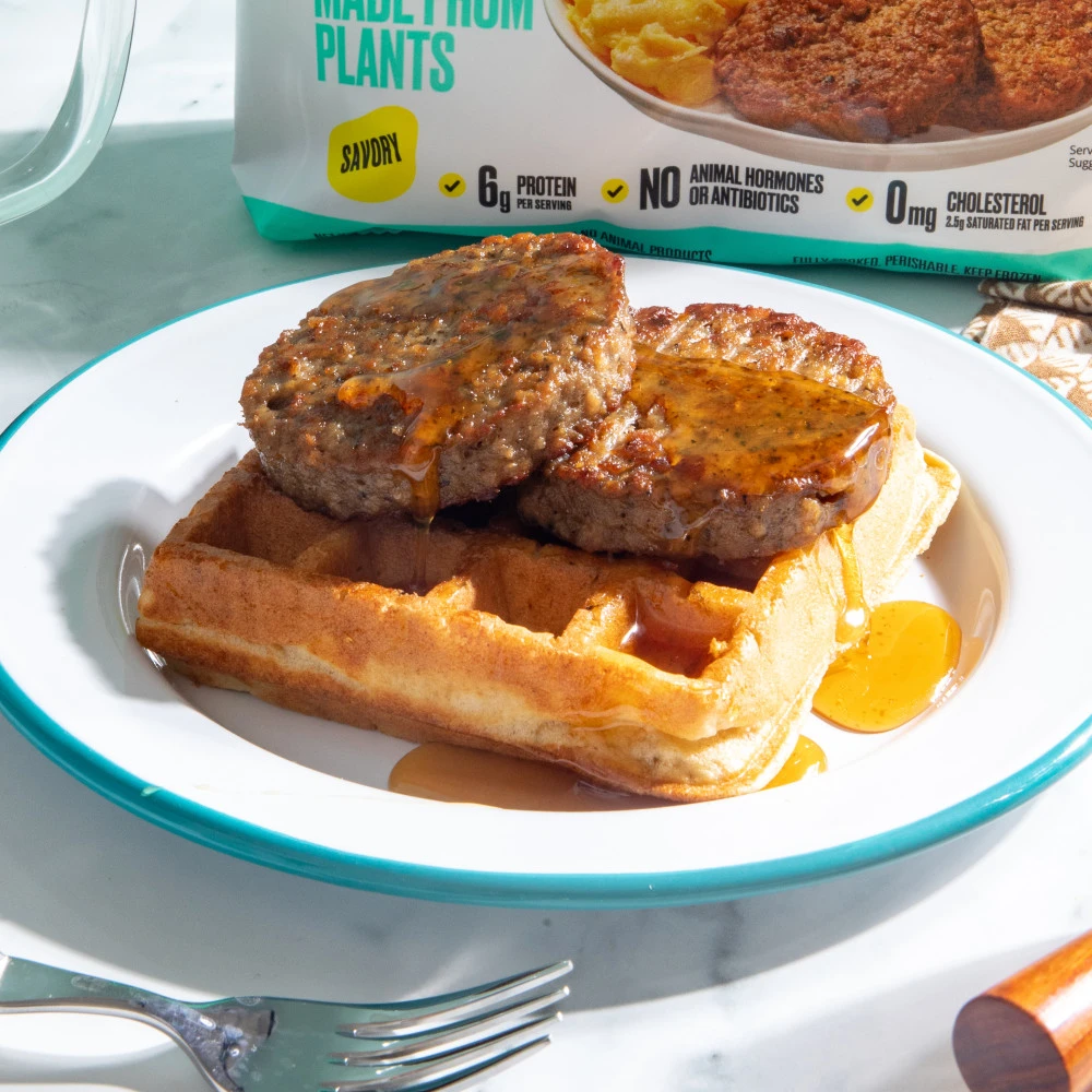 Impossible™ Sausage Patty Waffle Sandwich Recipe Impossible Foods