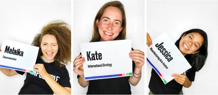 Impossible Foods Interns Holding Name Tags sustainable issue 