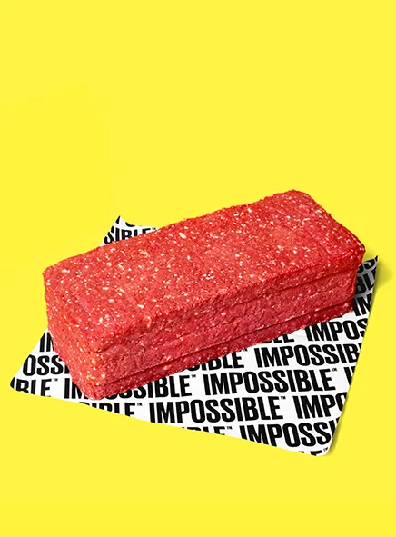 impossible foods Impossible Burger 5lb brick yellow background