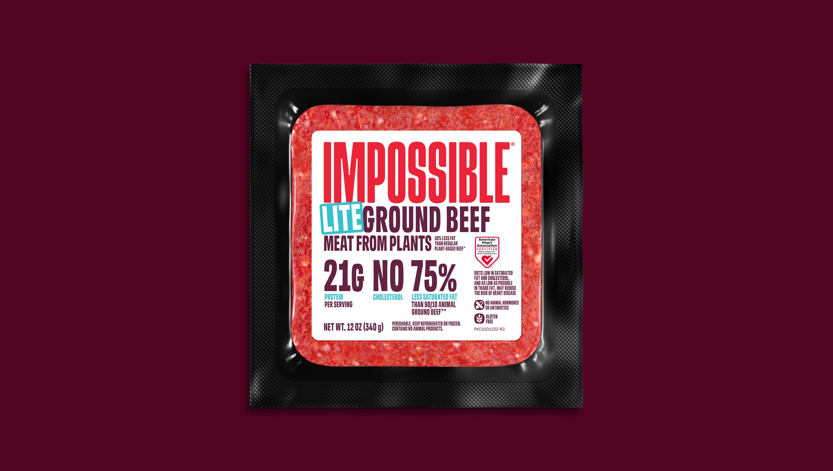 Impossible Ground Beef Lite front of packaging.