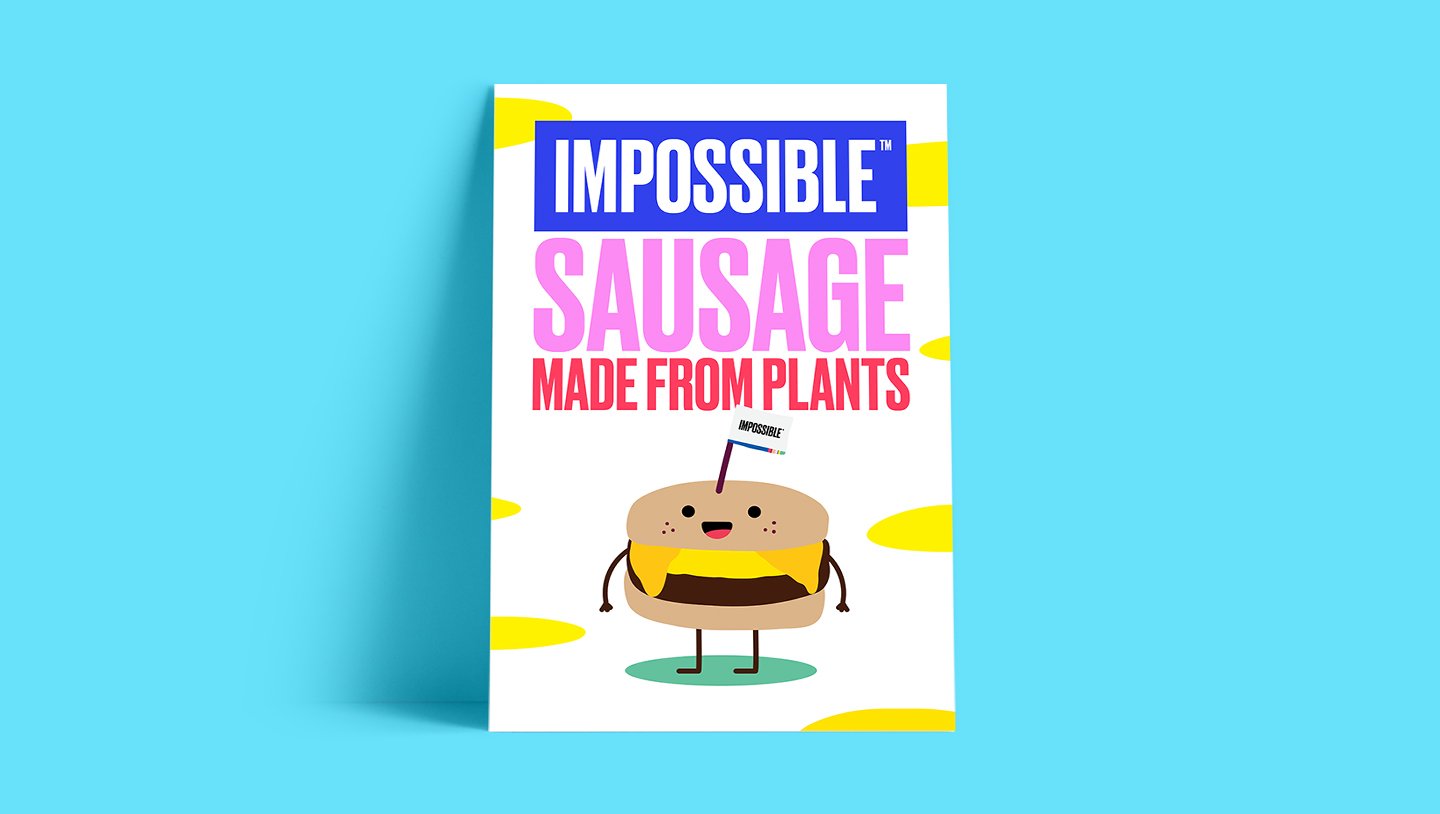 Illustrated "Impossible Sausage Made From Plants" Poster