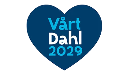 Vårt Dahl 2029 hjärta logo mörkblå