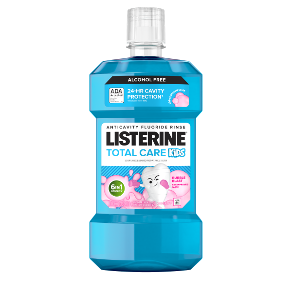 TOTAL CARE Kids Alcohol-Free Anticavity Fluoride Mouthwash Bubble Blast