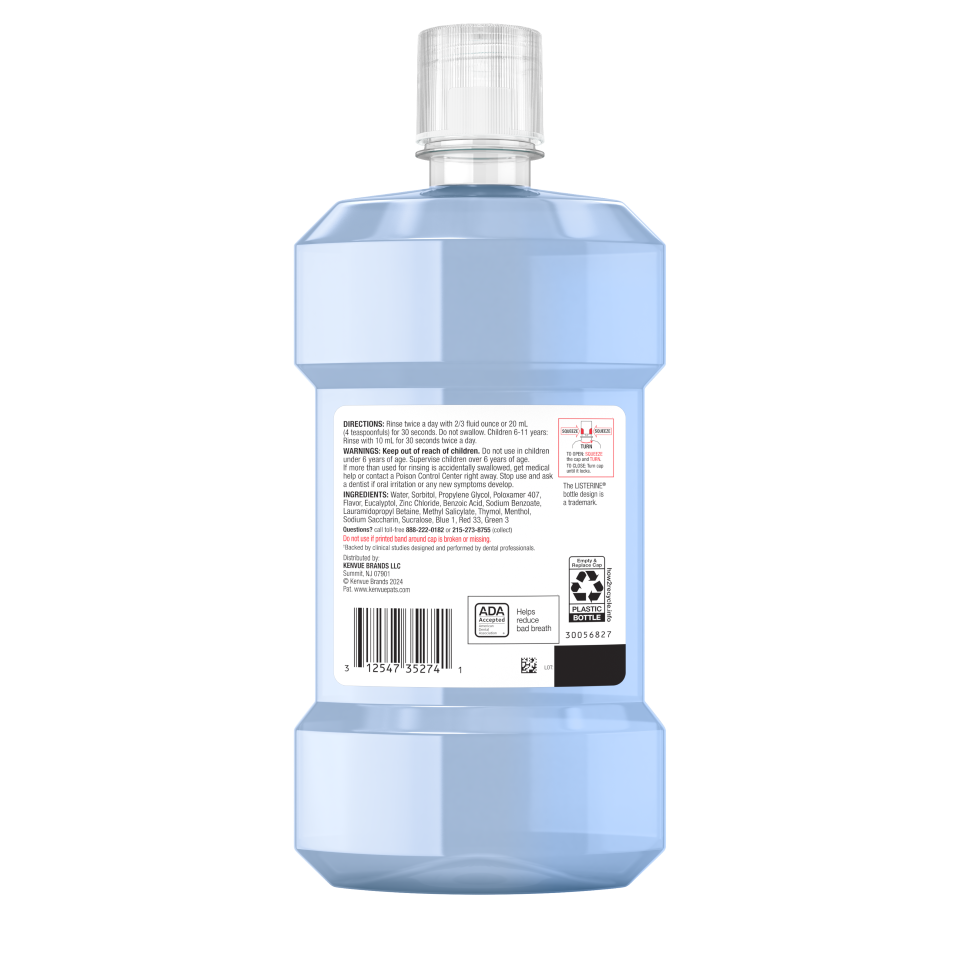 LISTERINE® Clinical Solutions Breath Defense Zero Alcohol Mouthwash - back