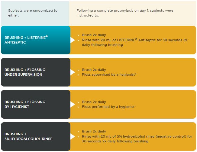 Efficacy of Professional Flossing and Mouth Rinsing Regimens on Plaque and Gingivitis: 12-Week Clinical Trial 