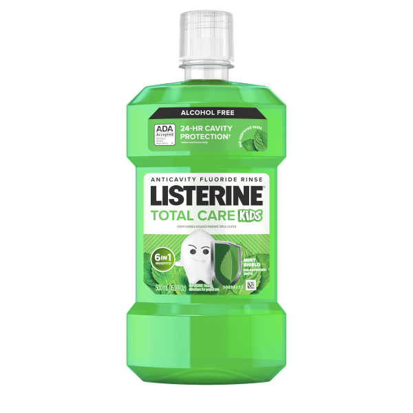 TOTAL CARE Kids Alcohol-Free Anticavity Fluoride Mouthwash Mint Shield