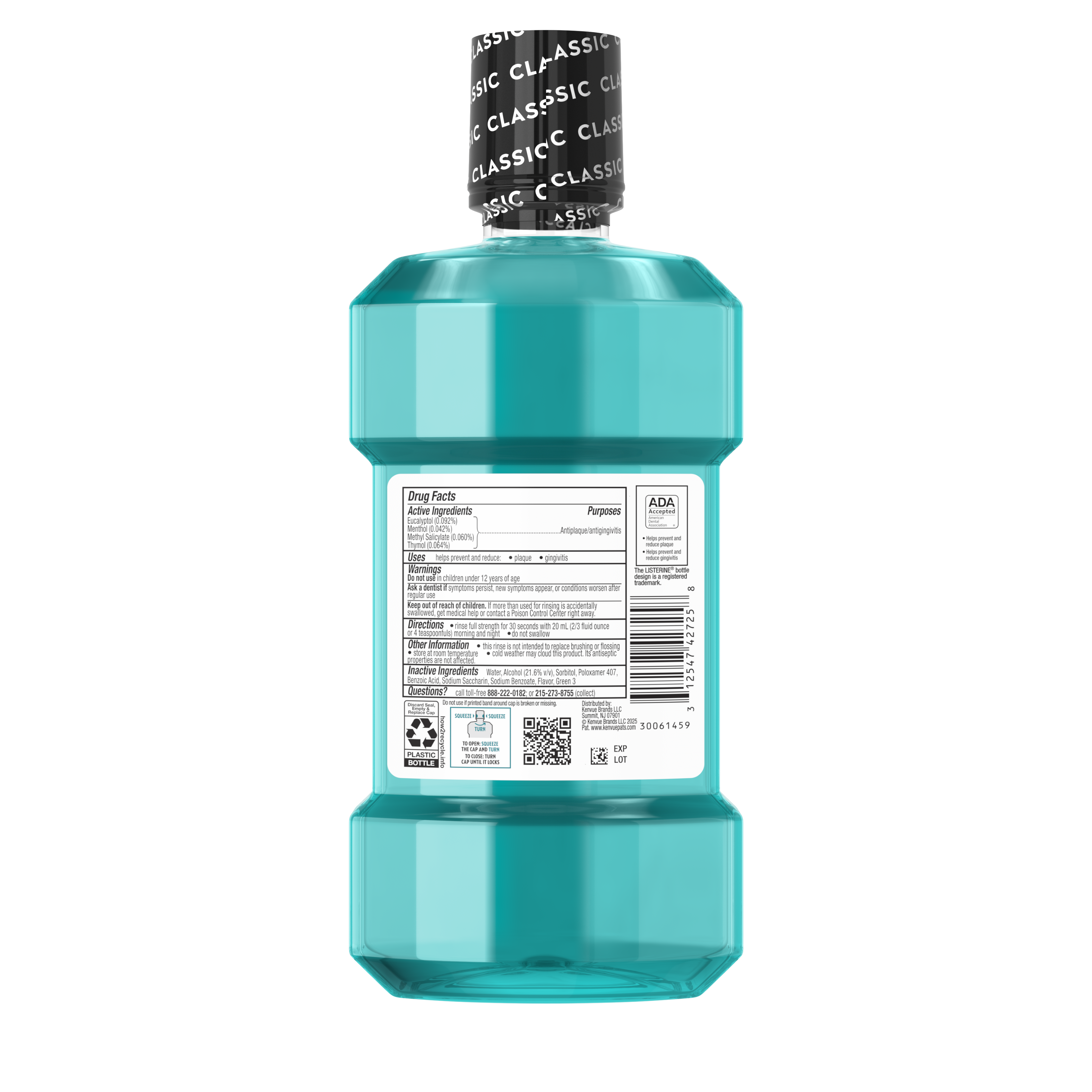 LISTERINE® Antiseptic Mouthwash COOL MINT® for Bad Breath & Plaque back