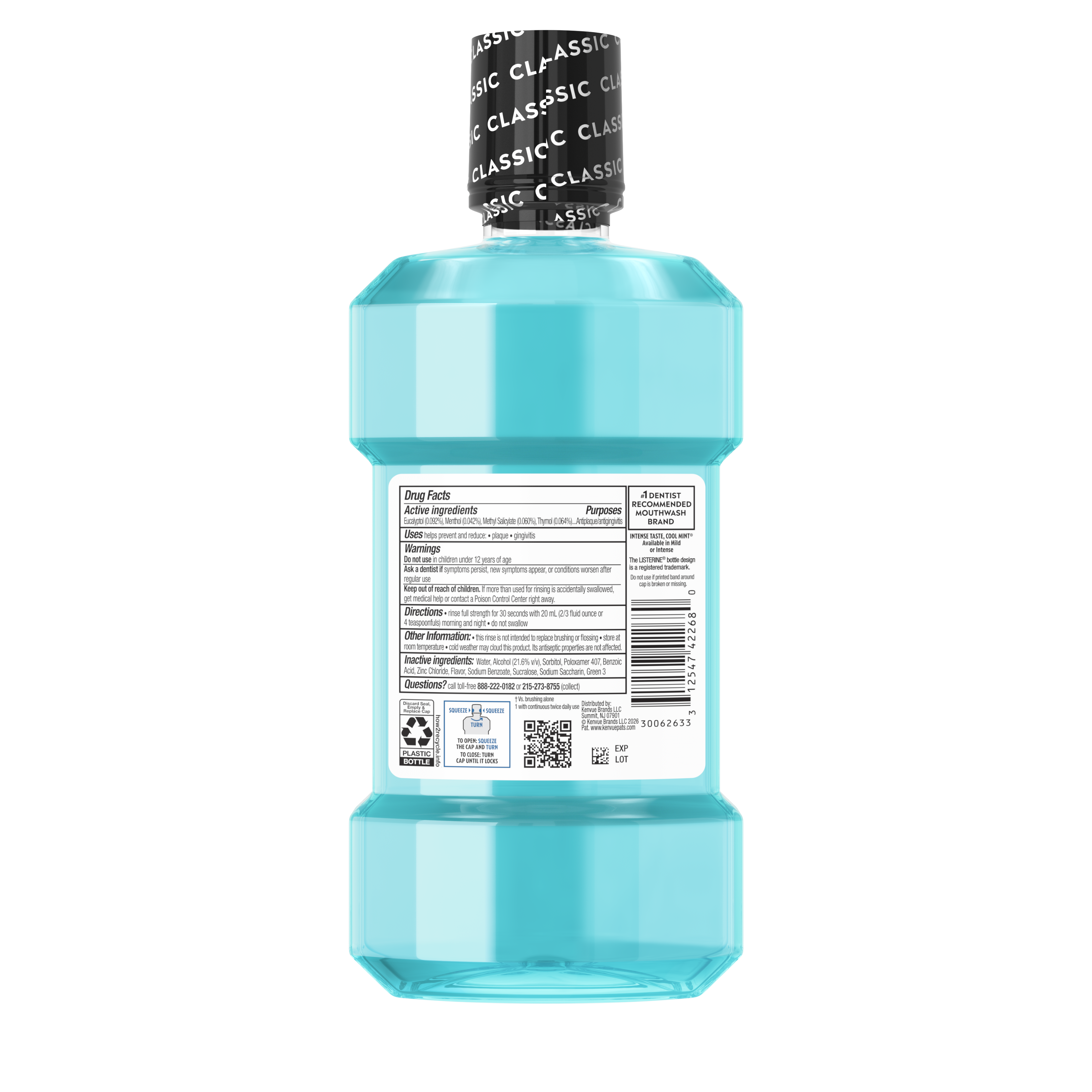 LISTERINE® ULTRACLEAN® Tartar Control Antiseptic Mouthwash COOL MINT® back