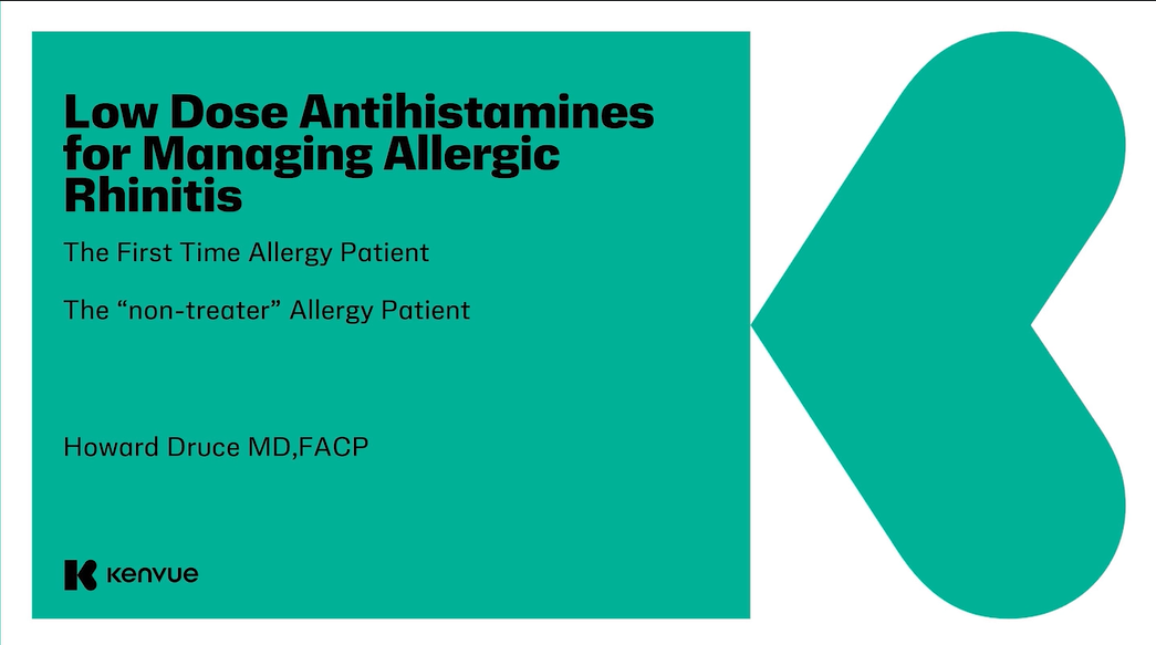 Low Dose Antihistamines for Managing Allergic Rhinitis