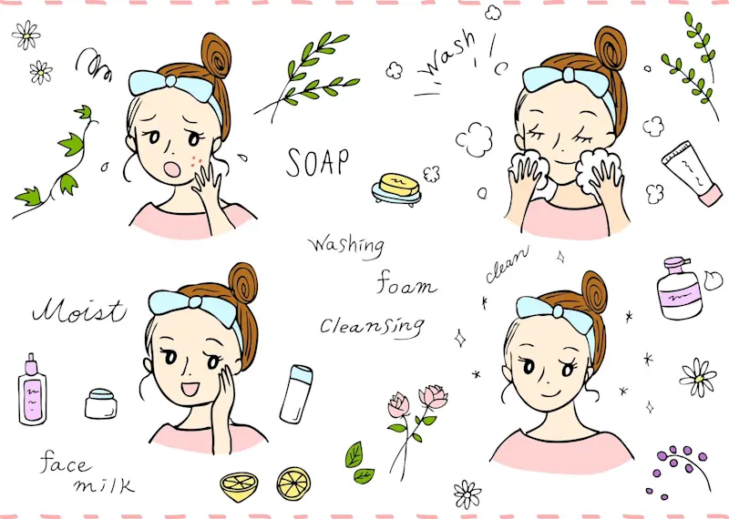 スキンケアイラスト スキンケアイラスト